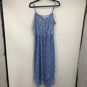 Olsenboye woman large‎ dress spaghetti strap strappy sundress blue midi